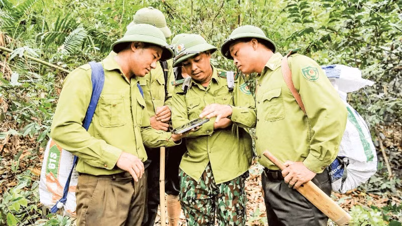 Lực lượng Kiểm lâm Vườn quốc gia Pù Mát ứng dụng công nghệ trong tuần tra, quản lý, bảo vệ rừng.