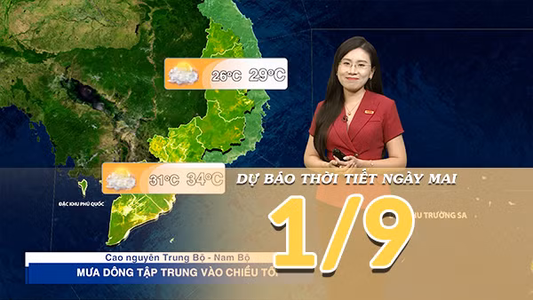[Video] Dự báo thời tiết đêm nay và ngày mai 1/9/2026: Áp thấp nhiệt đới có khả năng mạnh lên thành bão 