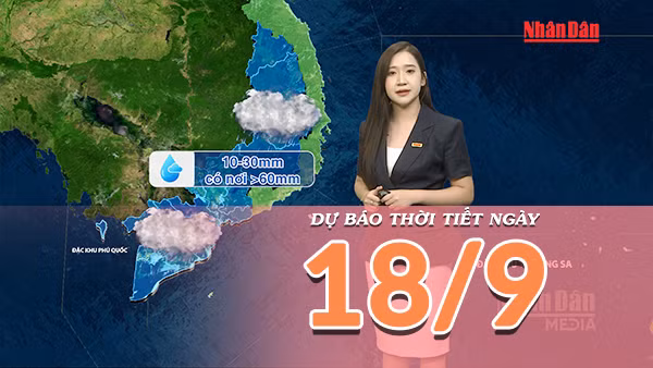 [Video] Dự báo thời tiết ngày 18/9/2026: Bắc Bộ dần ngớt mưa, chiều tối phía Nam mưa gia tăng 