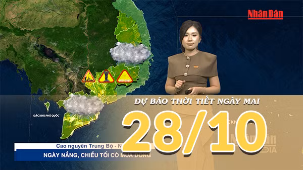 [Video] Dự báo thời tiết đêm nay và ngày mai 28/10/2026: Mưa lớn bao trùm nhiều nơi ở Trung Bộ, 
