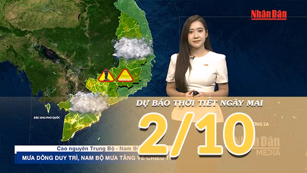 [Video] Dự báo thời tiết đêm nay và ngày mai 2/10/2026: Bắc Bộ giảm nóng, Nam Bộ chiều tối có mưa dông 