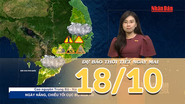 [Video] Dự báo thời tiết đêm nay và ngày mai 18/10/2026: Bắc Bộ giảm nắng, Nam Bộ mưa dông gia tăng