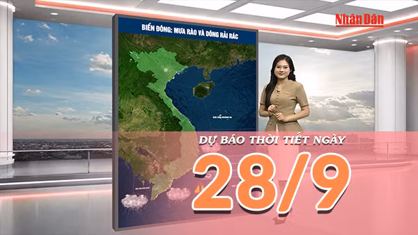 [Video] Dự báo thời tiết ngày 28/9/2026: Bắc Bộ nắng ráo, Trung Bộ và Nam Bộ mưa dông về chiều tối 