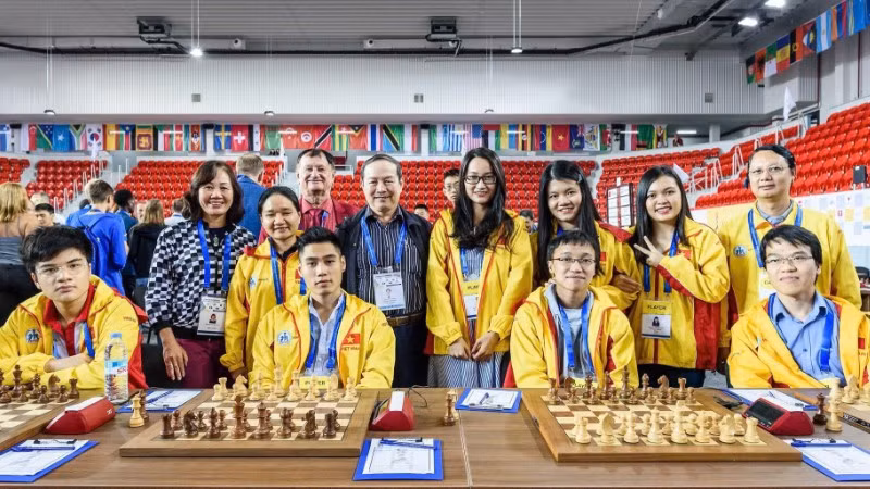 Đội tuyển cờ vua Việt Nam trước đây luôn đưa thành phần mạnh nhất tham dự giải Olympiad. (Ảnh: FIDE)