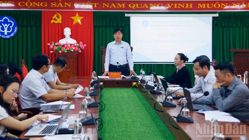 Quang cảnh buổi họp báo nhằm cung cấp thông tin cho báo chí diễn ra sáng 27/1 tại phường Quy Nhơn Bắc, tỉnh Gia Lai.