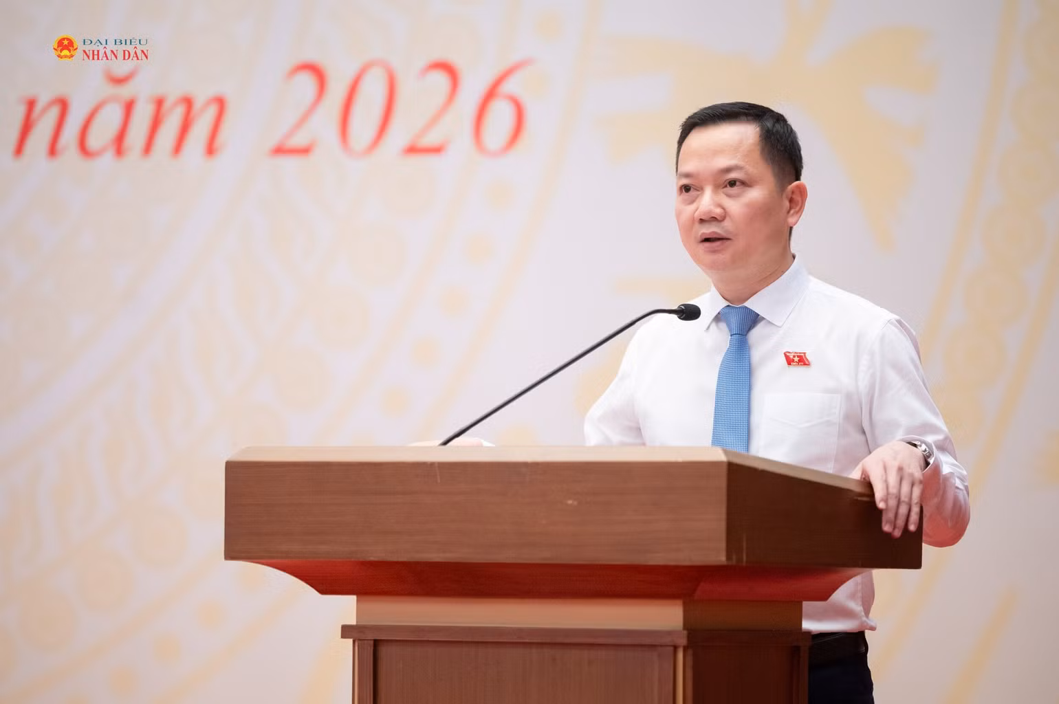 Phó Chủ tịch Thường trực Nhóm đại biểu Quốc hội trẻ khóa XVI, đại biểu Quốc hội hoạt động chuyên trách tại Ủy ban Quốc phòng, An ninh và Đối ngoại Trịnh Xuân An phát biểu.