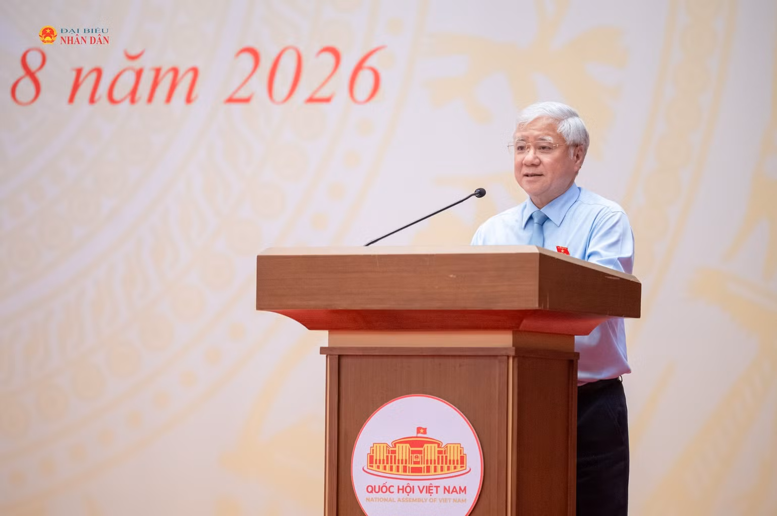 Phó Chủ tịch Thường trực Quốc hội Đỗ Văn Chiến phát biểu.