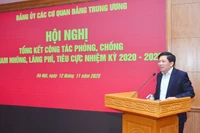 Đồng chí Đặng Văn Dũng, Phó Trưởng ban Nội chính Trung ương phát biểu tại hội nghị. (Ảnh: PHẠM CƯỜNG)