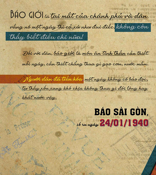 Một tuyên ngôn về báo chí trên tờ Báo Sài Gòn, năm 1940.