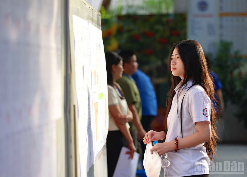 Thí sinh trong Kỳ thi tuyển sinh vào lớp 10 năm học 2025-2026 của Hà Nội (Ảnh: ĐẠI THẮNG) 