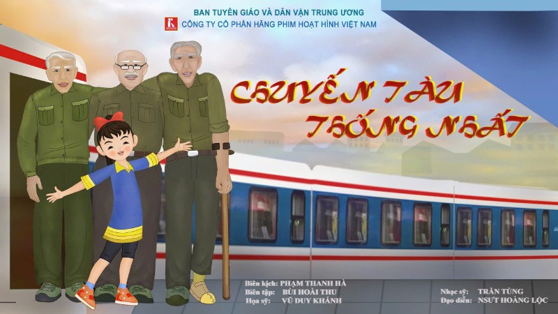 Poster phim hoạt hình "Chuyến tàu Thống nhất" được trình chiếu phục vụ khán giả trong dịp này.