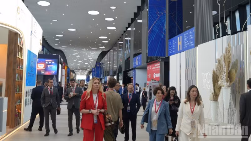 Chủ đề chính của SPIEF 2025 là “Các giá trị chung - cơ sở cho sự tăng trưởng trong thế giới đa cực”. (Ảnh: XUÂN HƯNG)