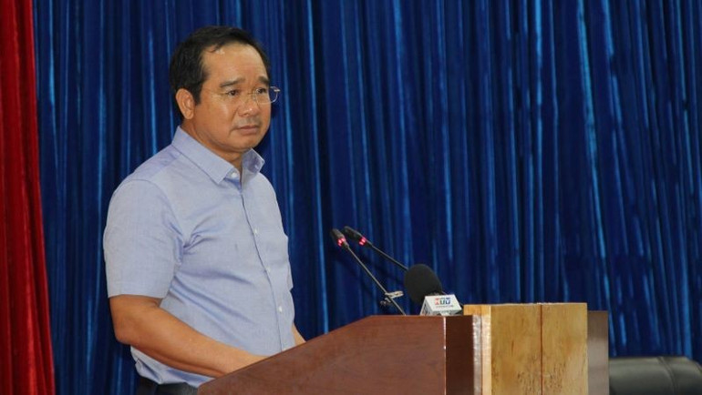 Chủ tịch Ủy ban nhân dân Thành phố Hồ Chí Minh Nguyễn Văn Được phát biểu ý kiến tại buổi làm việc. ct5.jpg