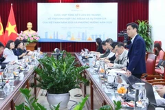 Thứ trưởng Ngoại giao Đặng Hoàng Giang, Trưởng SOM ASEAN-Việt Nam chủ trì cuộc họp. (Ảnh: TTXVN)