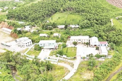 Trung tâm hành chính xã miền núi cao Trà Đốc, thành phố Đà Nẵng nhìn từ trên cao.