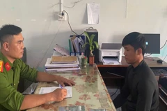 Đối tượng Lộc tại cơ quan công an.