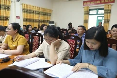 Cán bộ, giáo viên tham gia tập huấn về tổ chức thi tại Sở Giáo dục và đào tạo Bắc Kạn. (Ảnh: NGỌC TÚ).