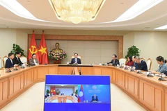 Quang cảnh cuộc điện đàm. (Ảnh: Bộ Ngoại giao)