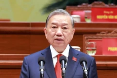 Tổng Bí thư Tô Lâm phát biểu tại bế mạc Đại hội XIV. (Ảnh: TTXVN)