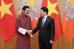 Chủ tịch nước Lương Cường và Phu nhân chủ trì tiệc chiêu đãi trọng thể chào mừng Quốc vương Bhutan Jigme Khesar Namgyel Wangchuck và Hoàng hậu thăm cấp Nhà nước tới Việt Nam, ngày 19/8/2025, tại Hà Nội. (Ảnh: TTXVN)