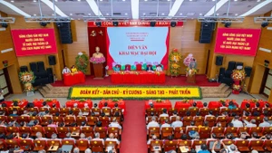 Toàn cảnh Đại hội Đảng bộ phường Ô Chợ Dừa lần thứ I, nhiệm kỳ 2025-2030