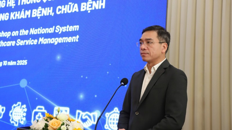 Tiến sĩ, bác sĩ Hà Anh Đức, Cục trưởng Cục Quản lý Khám, chữa bệnh Bộ Y tế phát biểu.