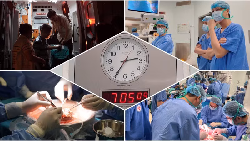 Bác sĩ thực hiện ca ghép tạng xuyên Việt. 