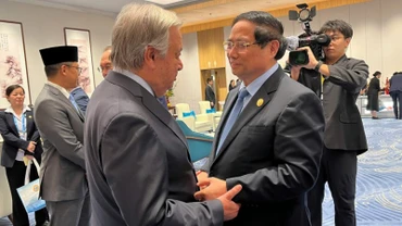 Thủ tướng Chính phủ Phạm Minh Chính và Tổng Thư ký Liên hợp quốc Antonio Guterres. 