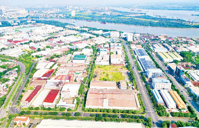 Toàn cảnh Khu chế xuất Tân Thuận nhìn từ trên cao. (Ảnh THẾ ANH)