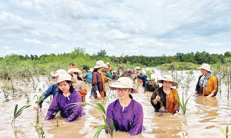 Người dân đầu tư, phát triển du lịch sinh thái bên cù lao Lá (ấp Tân Quý, xã Mỹ Chánh Hòa, tỉnh Vĩnh Long).