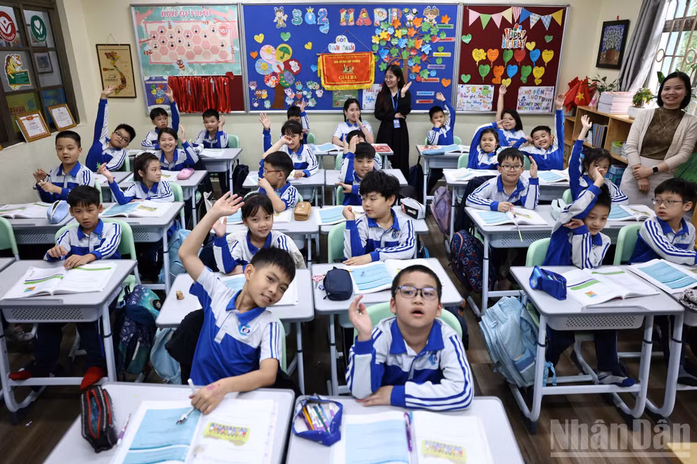 Trong giờ học tại Trường tiểu học Đoàn Thị Điểm - Hà Nội. (Ảnh: ĐẠI THẮNG)