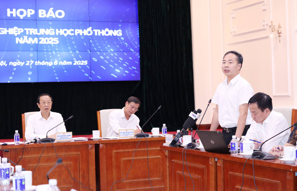 Phó Cục trưởng Cục Quản lý chất lượng, Bộ Giáo dục và Đào tạo Nguyễn Ngọc Hà nói về độ khó của đề thi tốt nghiệp THPT năm 2025, chiều 27/6. 