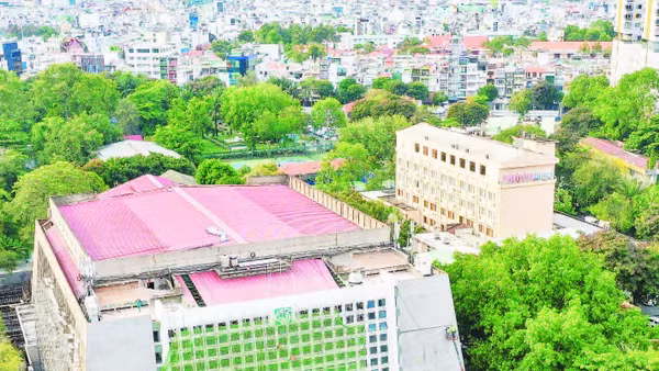 Nhà hát Hòa Bình (Quận 10 cũ), một tài sản công đang được sửa chữa. (Ảnh CTV)