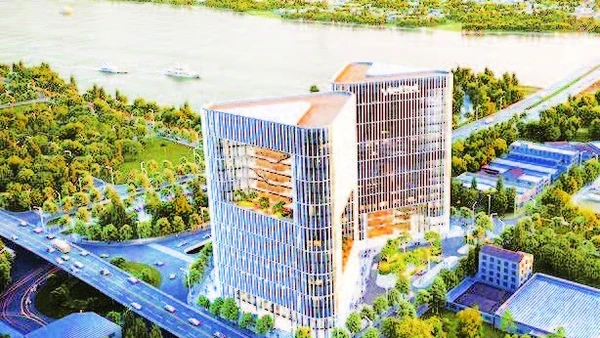 Phối cảnh tòa nhà mới của Viettel tại Đà Nẵng. (Ảnh MINH SƠN)