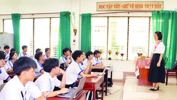 Một giờ học ở Trường chuyên Quang Trung.