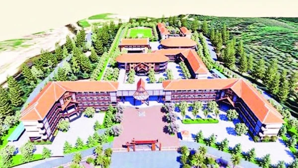 Phối cảnh trường liên cấp bán trú tại A Lưới, thành phố Huế.