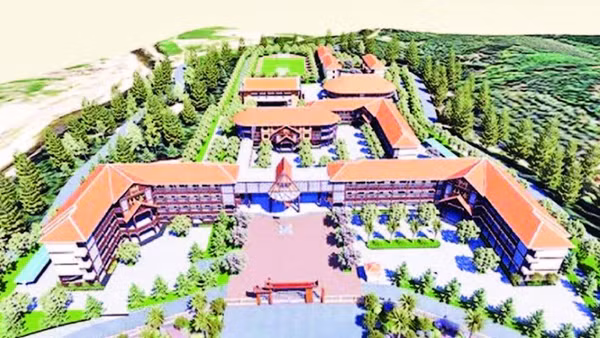 Phối cảnh trường liên cấp bán trú tại A Lưới, thành phố Huế.