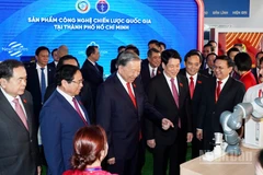 Không gian triển lãm của đại hội có chủ đề “Đảng bộ Thành phố Hồ Chí Minh - Tự tin, vững vàng bước vào kỷ nguyên mới, kỷ nguyên vươn mình của dân tộc”.