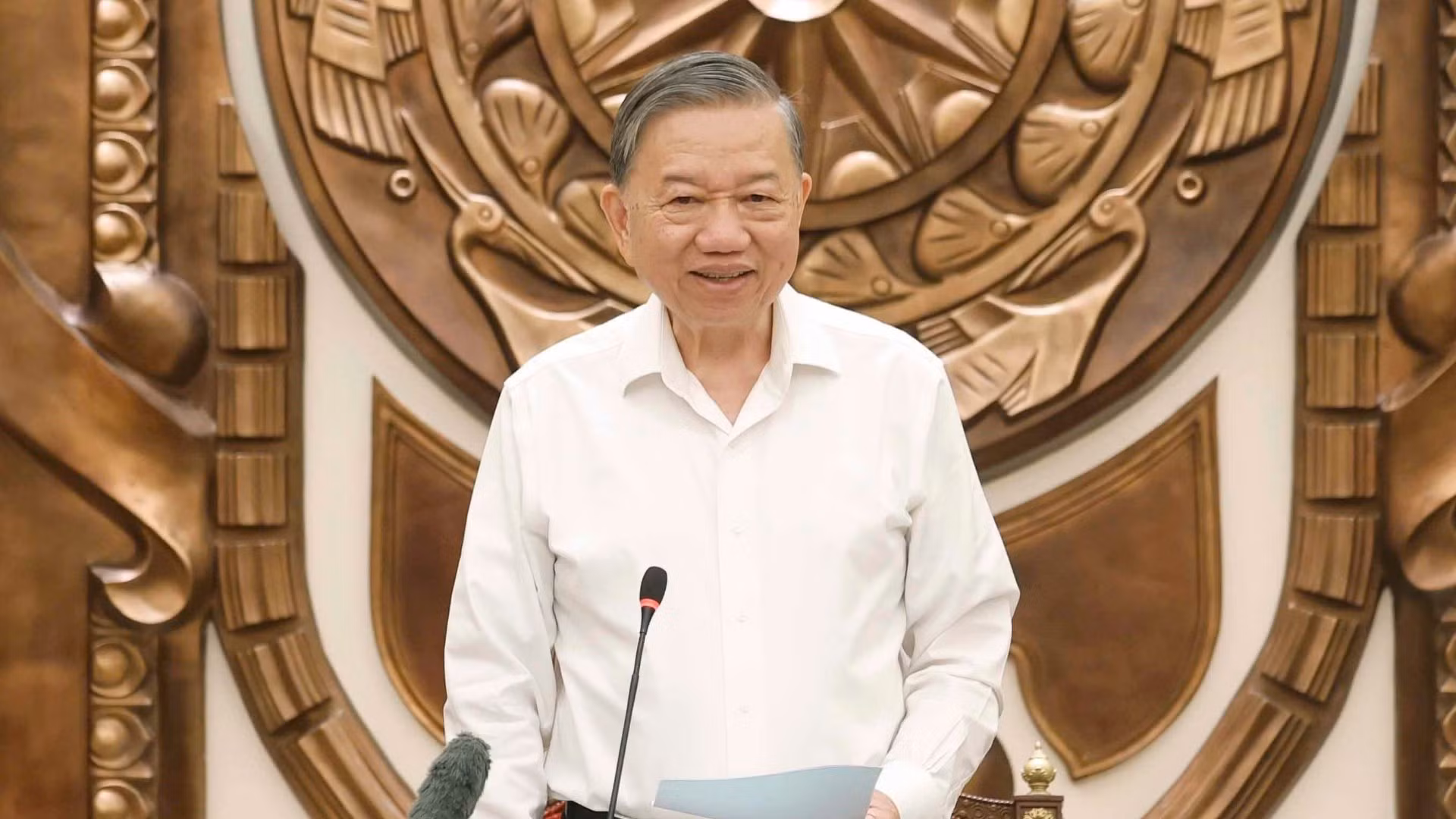 Tổng Bí thư, Chủ tịch nước Tô Lâm làm việc với Văn phòng Chủ tịch nước Tổng Bí thư, Chủ tịch nước Tô Lâm phát biểu chỉ đạo. (Ảnh: TTXVN)