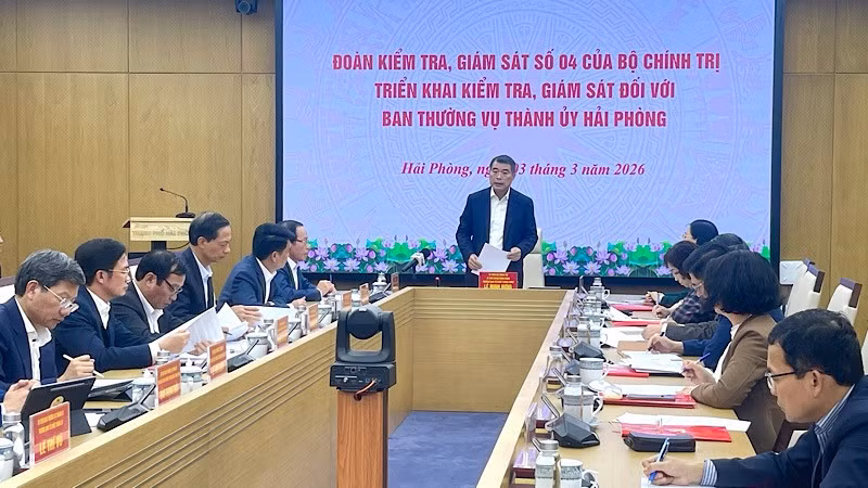 Đoàn kiểm tra, giám sát của Bộ Chính trị, Ban Bí thư tổ chức công bố quyết định kiểm tra, giám sát đối với Ban Thường vụ Thành ủy Hải Phòng.