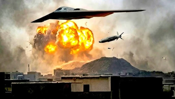 [Video] Mỹ rải bom xuyên phá căn cứ tên lửa Iran gần Eo biển Hormuz