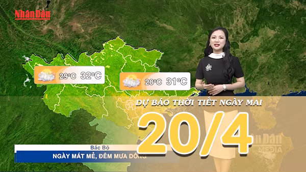 [Video] Dự báo thời tiết đêm nay và ngày mai ngày 20/4/2026: Bắc Bộ giảm mưa, Trung Bộ hửng nắng, đêm dông