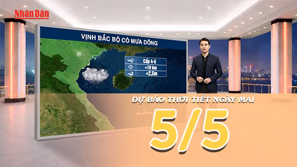 [Video] Dự báo thời tiết đêm nay và ngày mai ngày 5/5/2026: Mưa thu hẹp, trời chuyển nắng tại Bắc Bộ và Trung Bộ