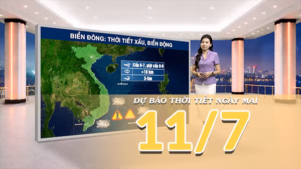 [Video] Dự báo thời tiết đêm nay và ngày mai ngày 11/7/2026: Bắc Bộ giảm mưa, Trung Bộ duy trì mưa rào rải rác