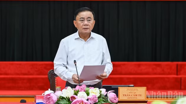 Thường trực Ban Bí thư Trần Cẩm Tú chủ trì Hội nghị giao ban quý II/2026. (Ảnh: DUY LINH)