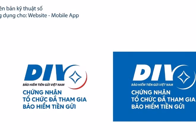 Biểu tượng tham gia bảo hiểm tiền gửi được hiển thị trên nền tảng số của tổ chức tham gia bảo hiểm tiền gửi.