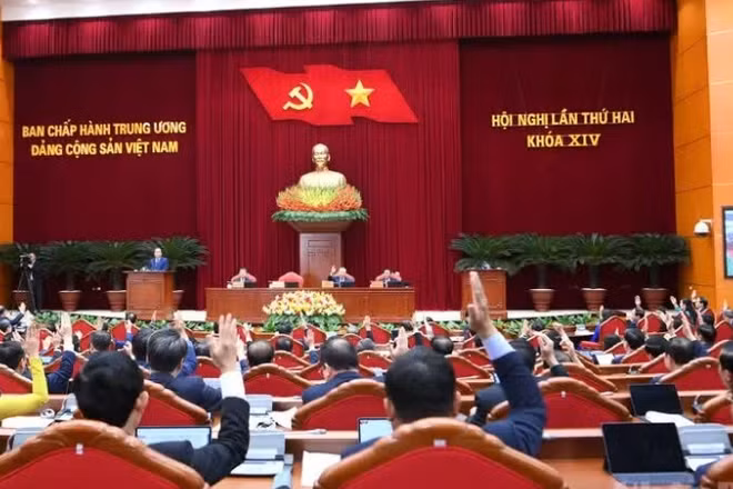 Toàn cảnh phiên bế mạc Hội nghị lần thứ hai Ban Chấp hành Trung ương Đảng Cộng sản Việt Nam khóa XIV. (Ảnh: ĐĂNG KHOA)