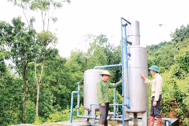 Công trình cấp nước tập trung xã Hồng Thái (Tuyên Quang) phục vụ nước sạch cho người dân.