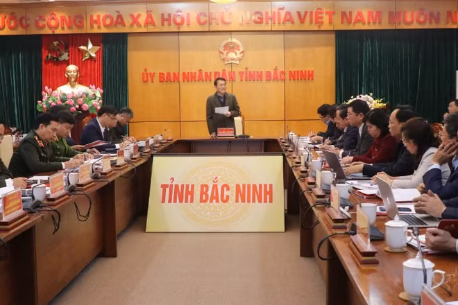 Đại tướng Lương Tam Quang, Ủy viên Bộ Chính trị, Bộ trưởng Công an chủ trì buổi làm việc với tỉnh Bắc Ninh.