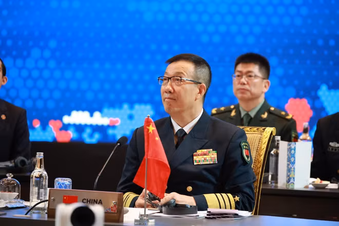 Bộ trưởng Quốc phòng Trung Quốc, Đô đốc Đổng Quân tại sự kiện. Ảnh tư liệu: TTXVN phát